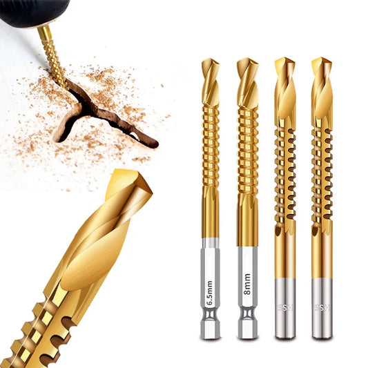 Set 6 Burghie Titanate HSS pentru Lemn, Plastic și Aluminiu