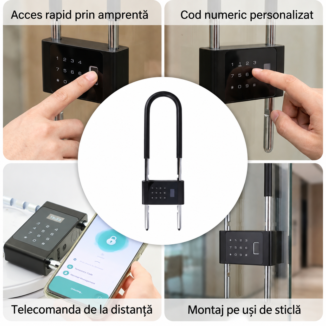 SmartLock U Ușă Sticlă