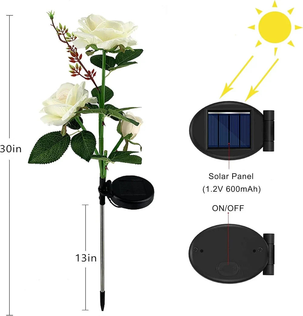 Lumini Solare Trandafir Grădină