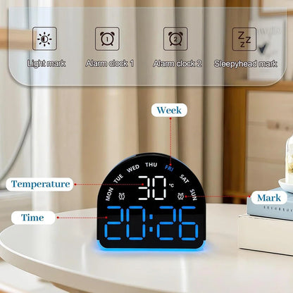 Ceas deșteptător digital cu lumină ambientală