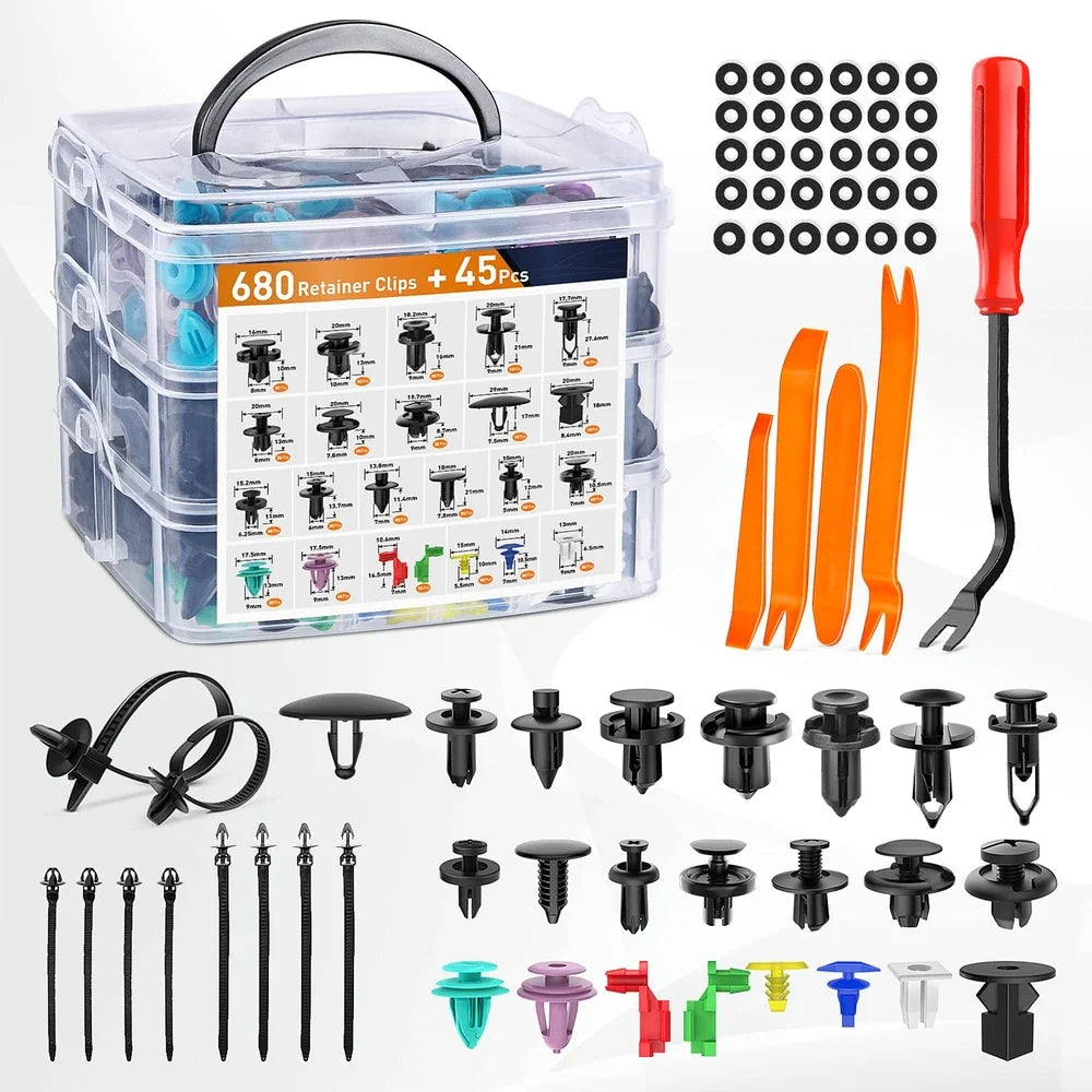 Set 725 de cleme de fixare pentru mașină
