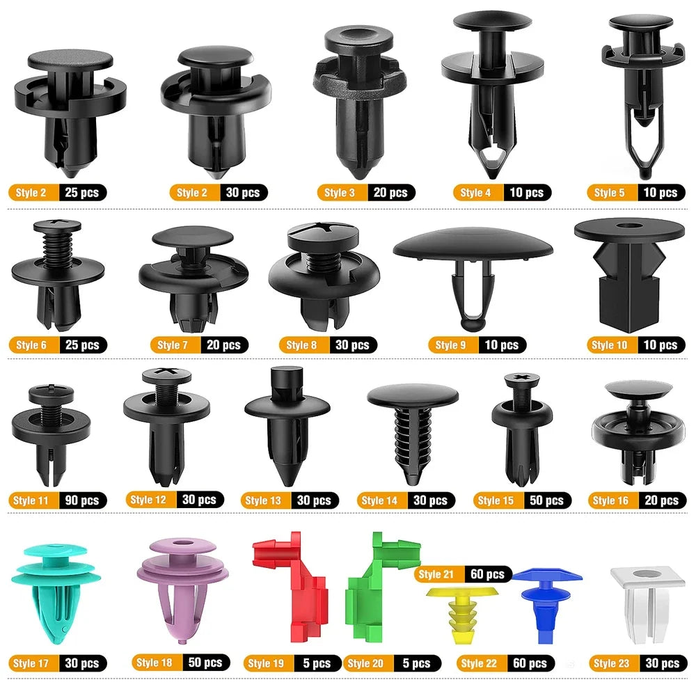 Set 725 de cleme de fixare pentru mașină