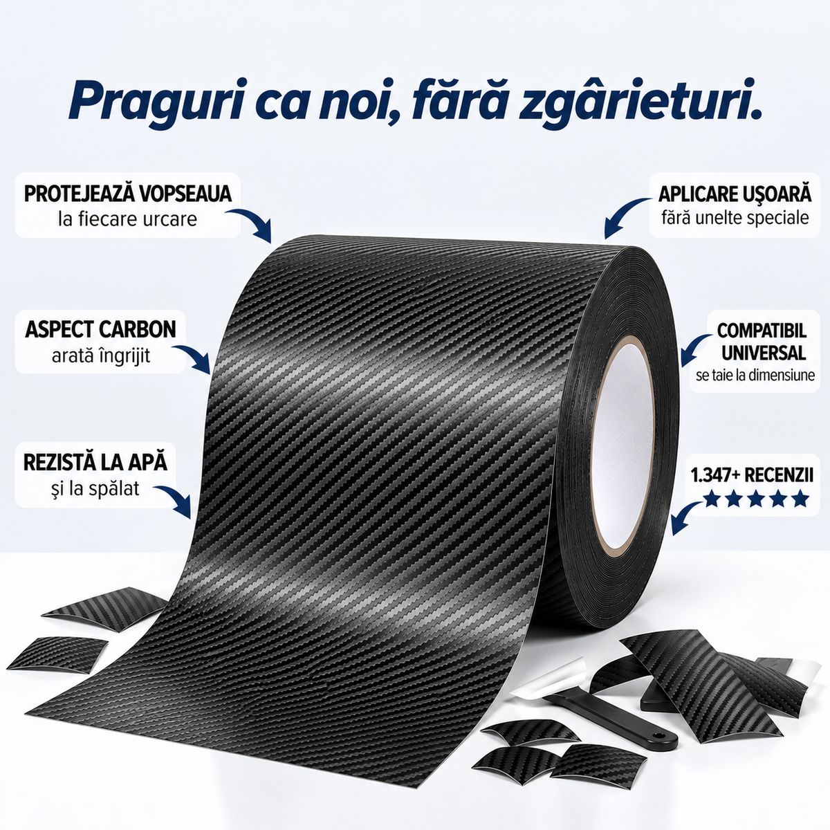 Folie Protecție Praguri Auto 3 m
