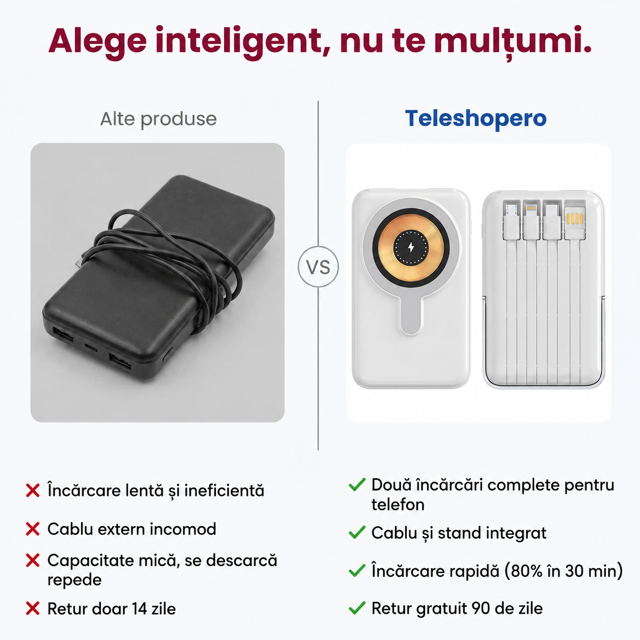 PowerBank Magnetic cu Stand
