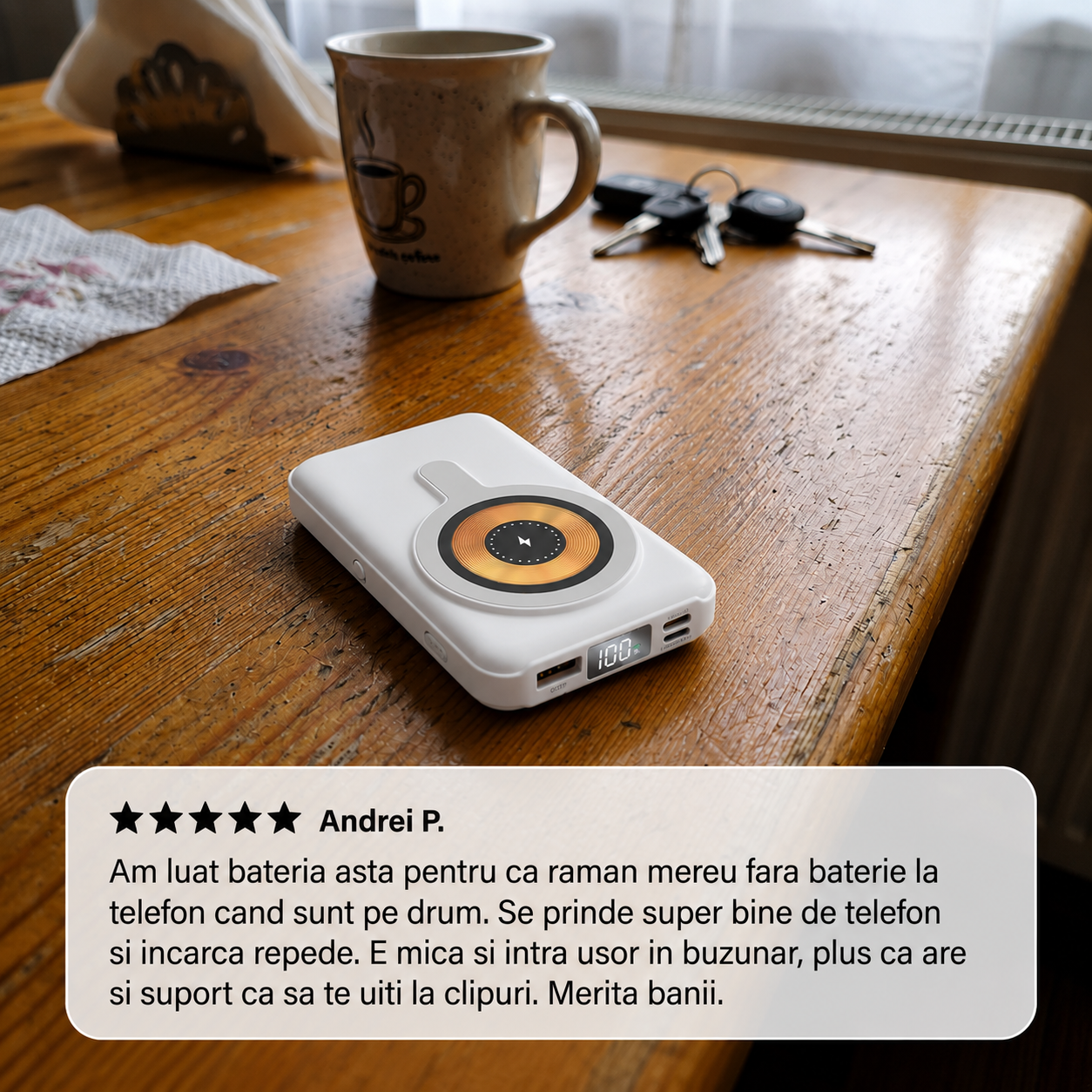 PowerBank Magnetic cu Stand