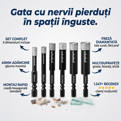 Set freze diamantate găurire