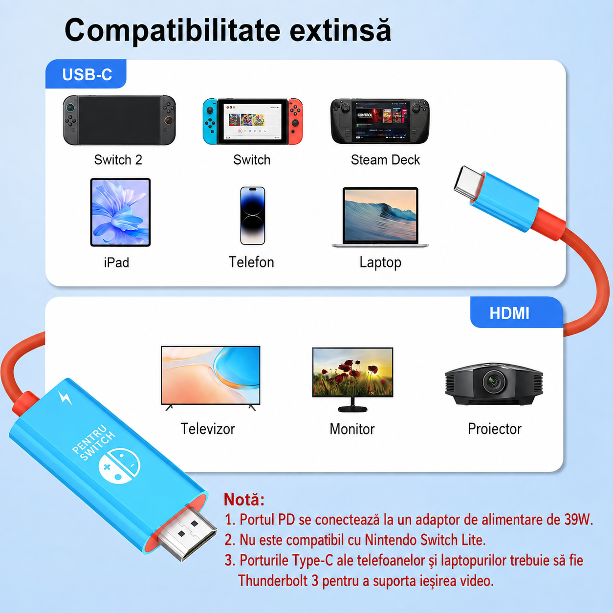 Dock Portabil Nintendo Switch