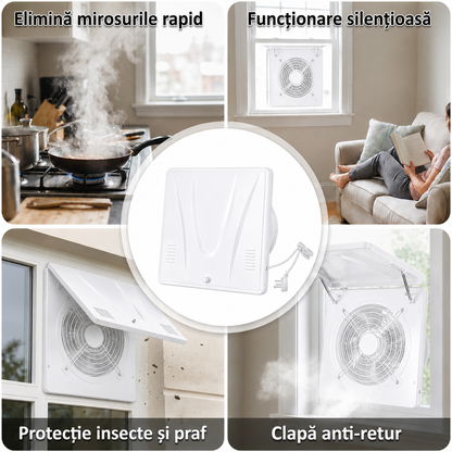 Ventilator Silențios Fereastră Bucătărie