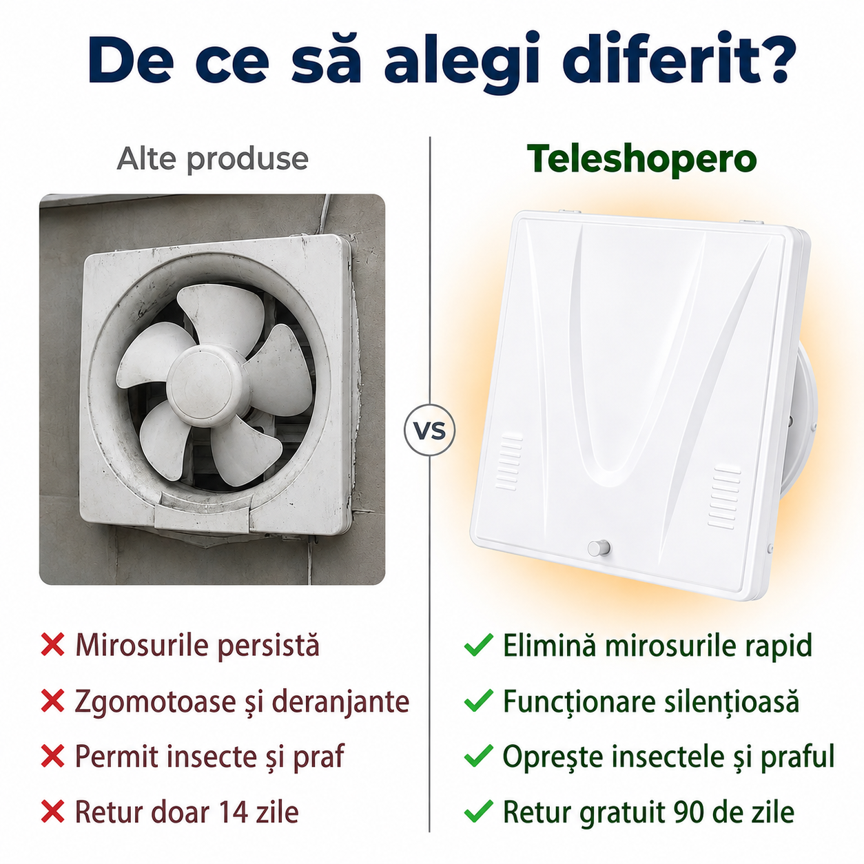 Ventilator Silențios Fereastră Bucătărie