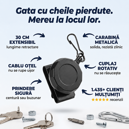 Cablu Retractabil Chei Antipierdere