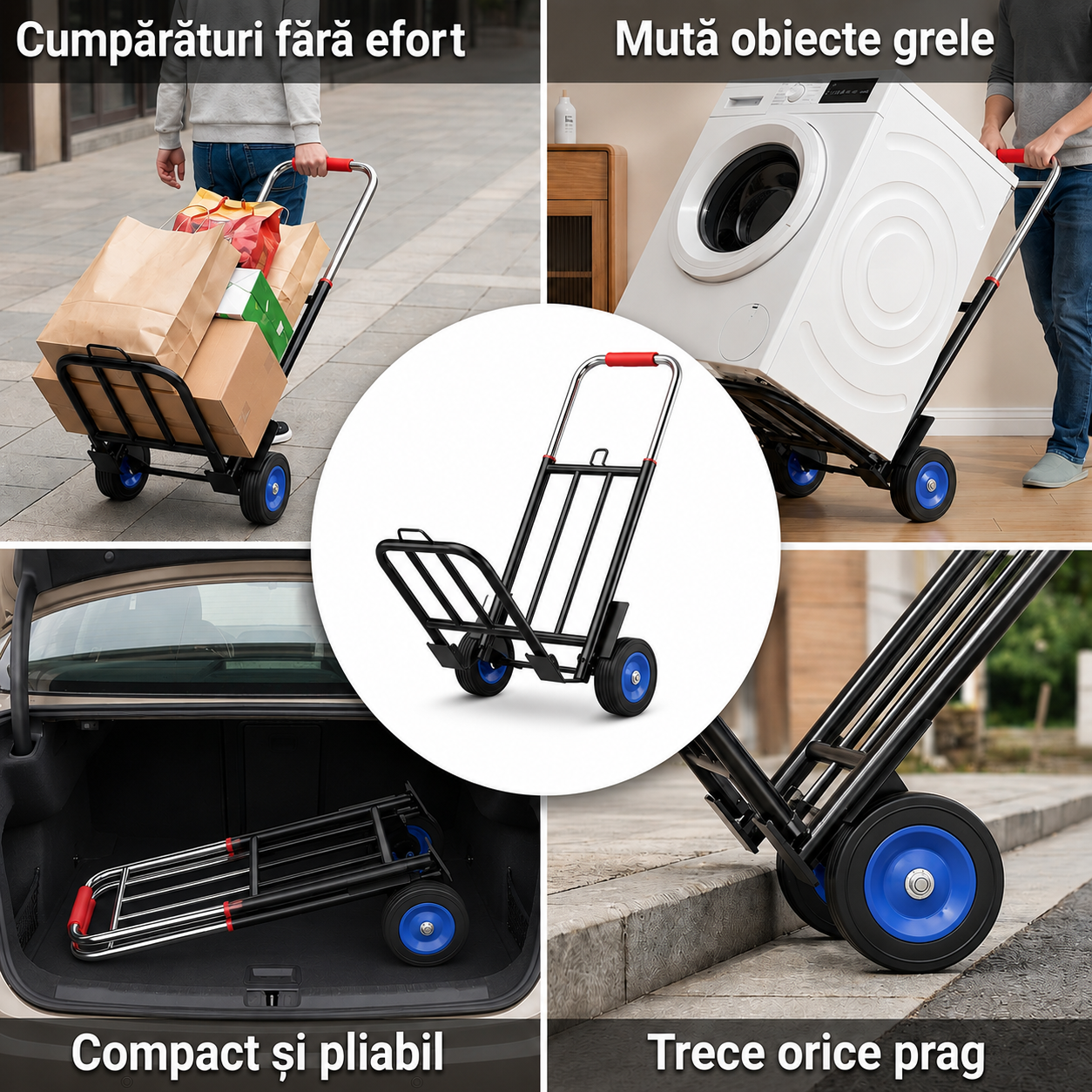 Cărucior Pliabil Sarcini Grele