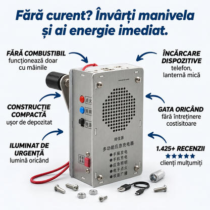 Generator Manual cu Manivelă