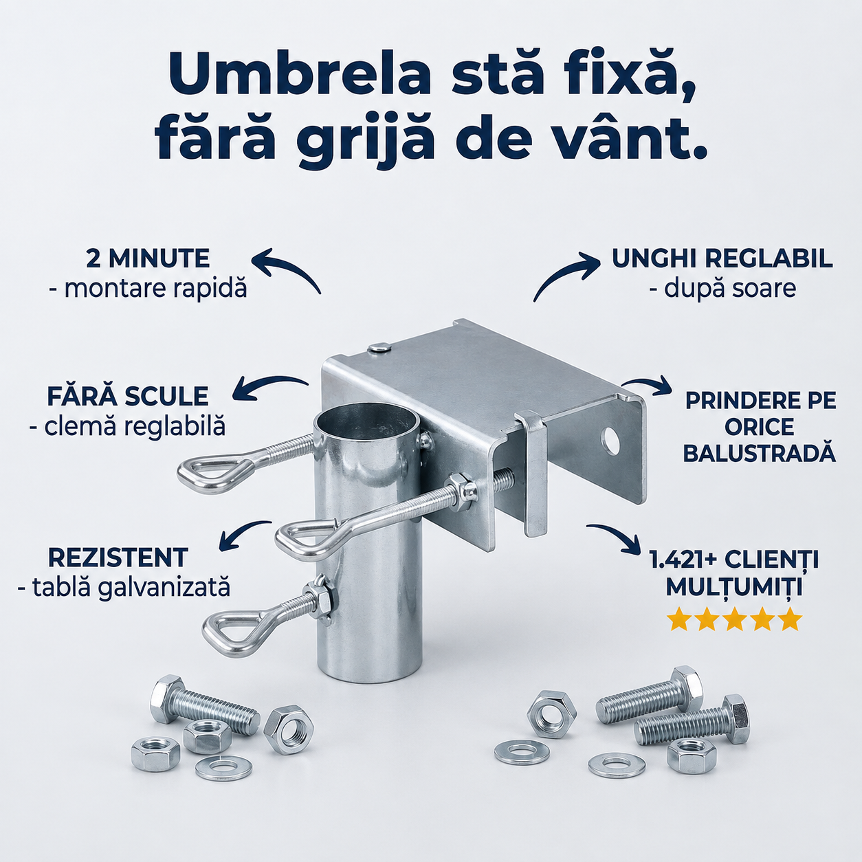 Suport Reglabil Umbrelă Balcon