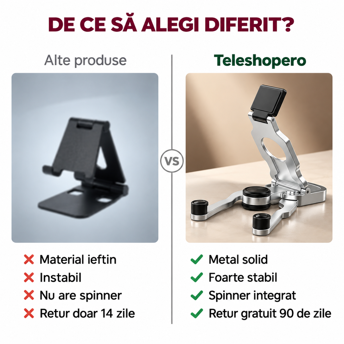Suport Telefon Metalic Spinner