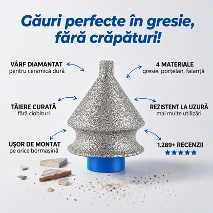 Freză Diamantată Conică pentru Gresie