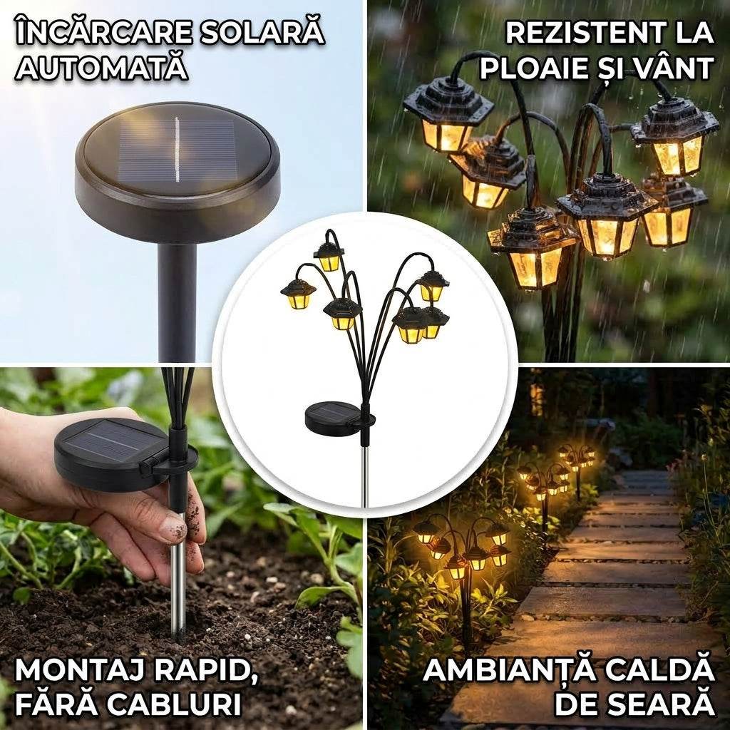 Lumină Solară Vintage Grădină