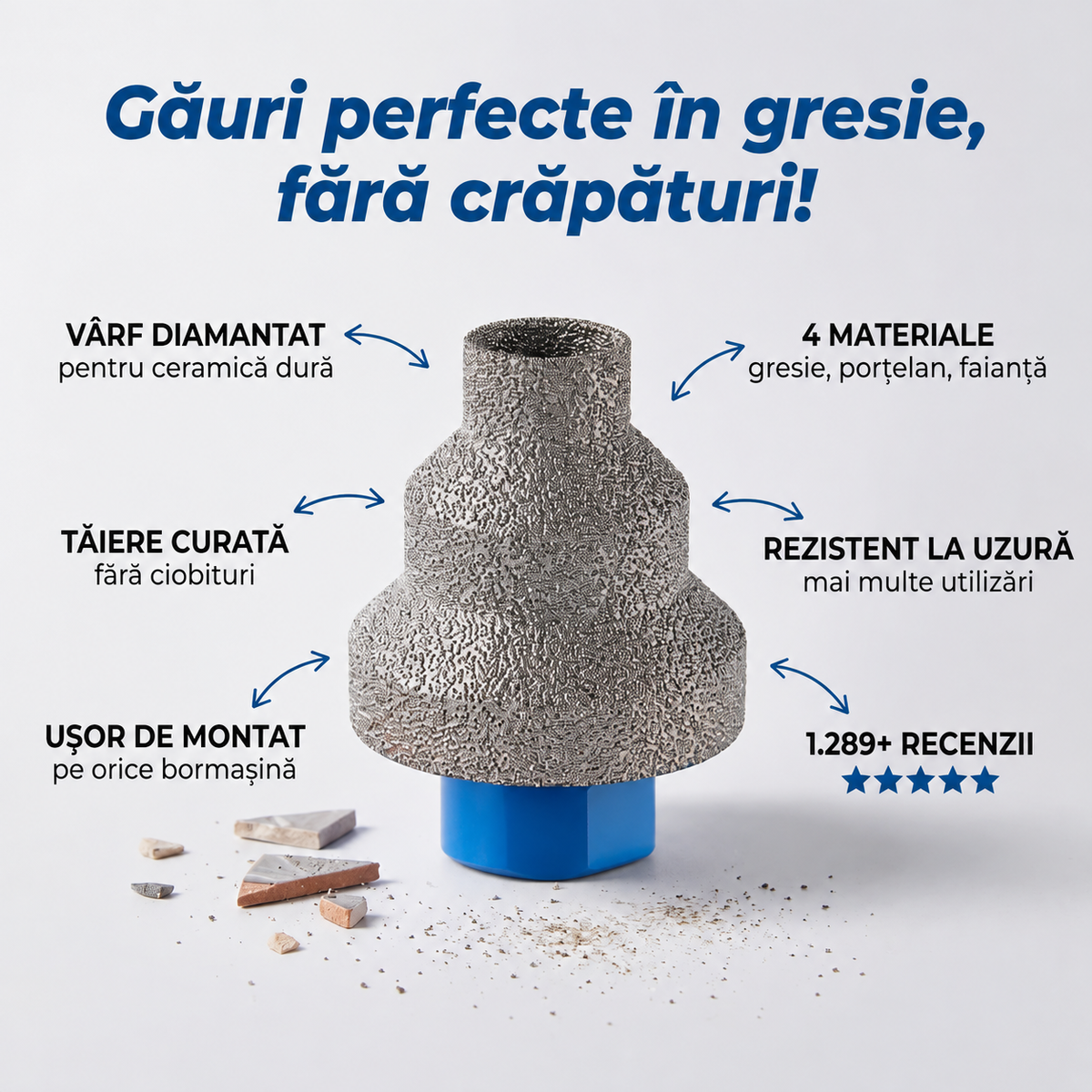 Burghiu Diamantat Gresie Porțelan