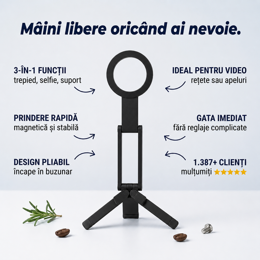 Suport Telefon Magnetic Trepied