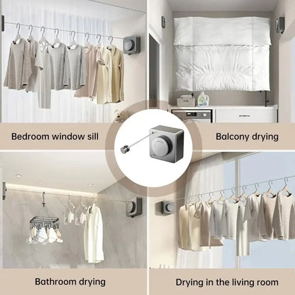 Suport retractabil de rufe pentru balcon