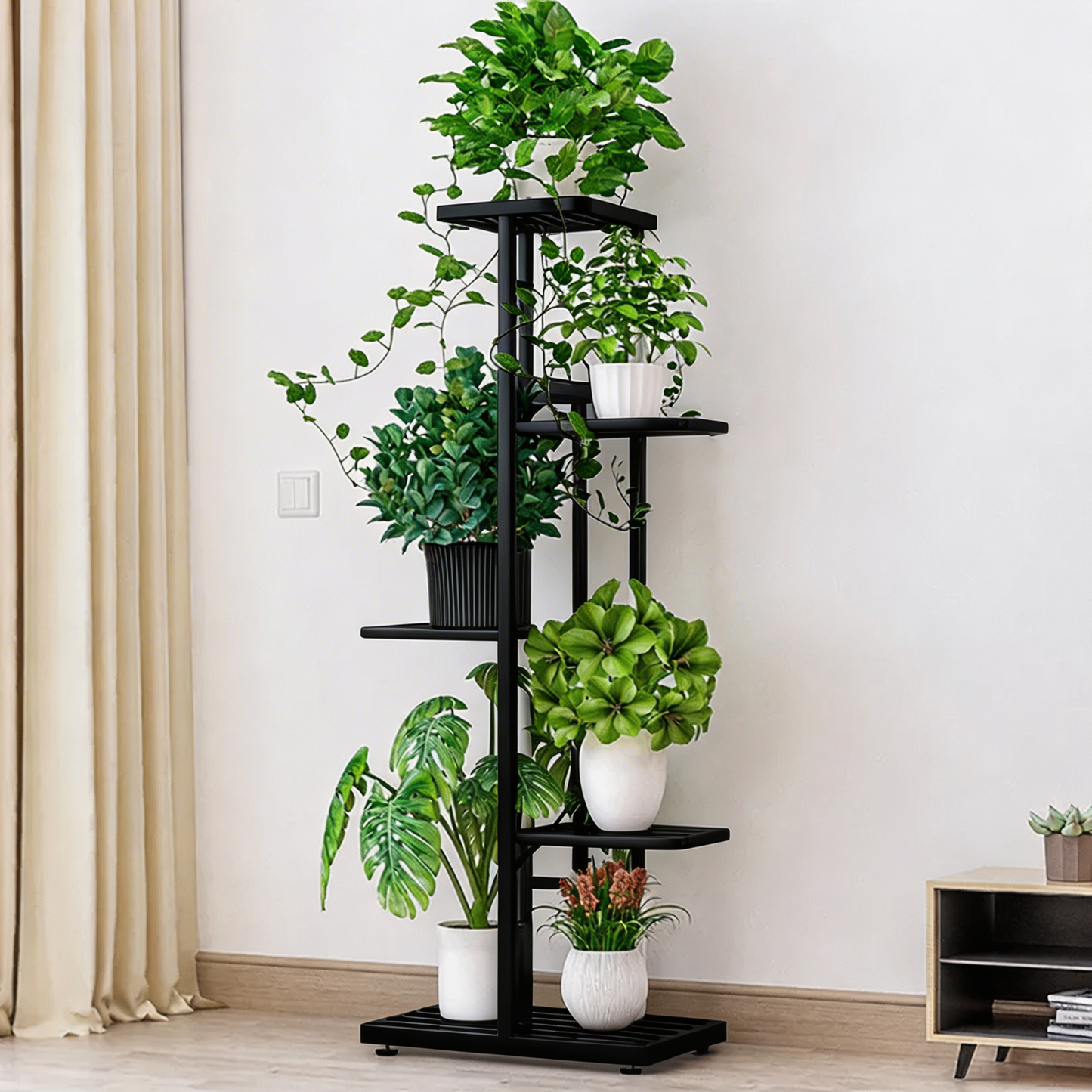 Raft Plante Modular Metal Negru