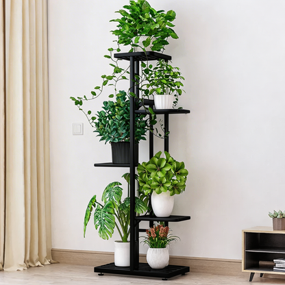 Raft Plante Modular Metal Negru