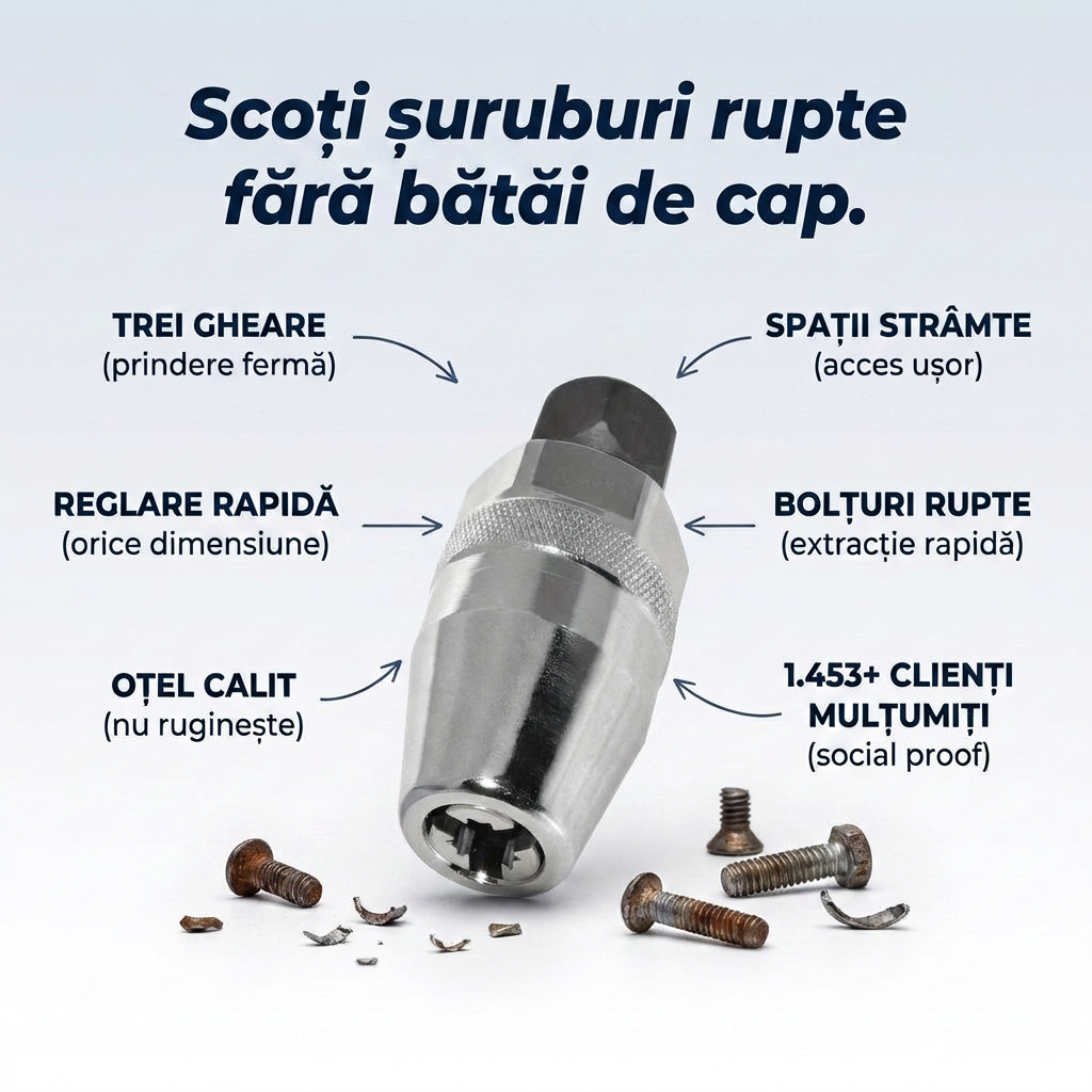 Extractor 3/8 Reglabil Șuruburi Rupte
