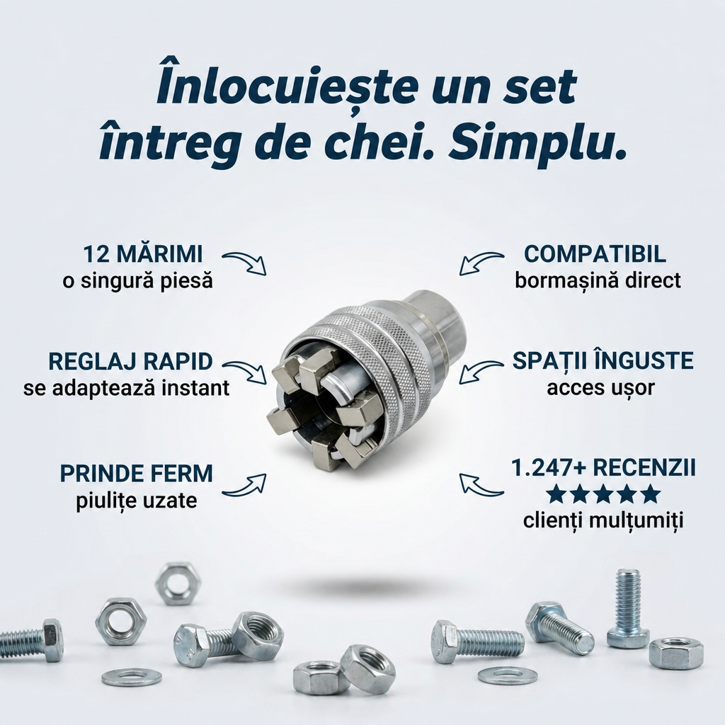 Manșetă Socket Cheie Reglabilă