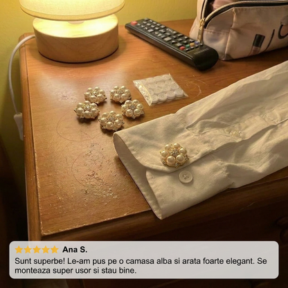 Butoni Perlă și Cristale