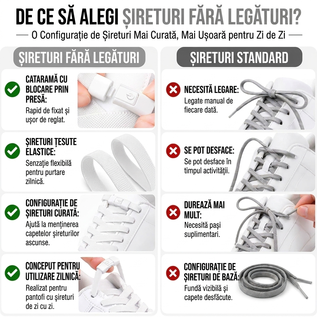 Șireturi Elastice Fără Nod