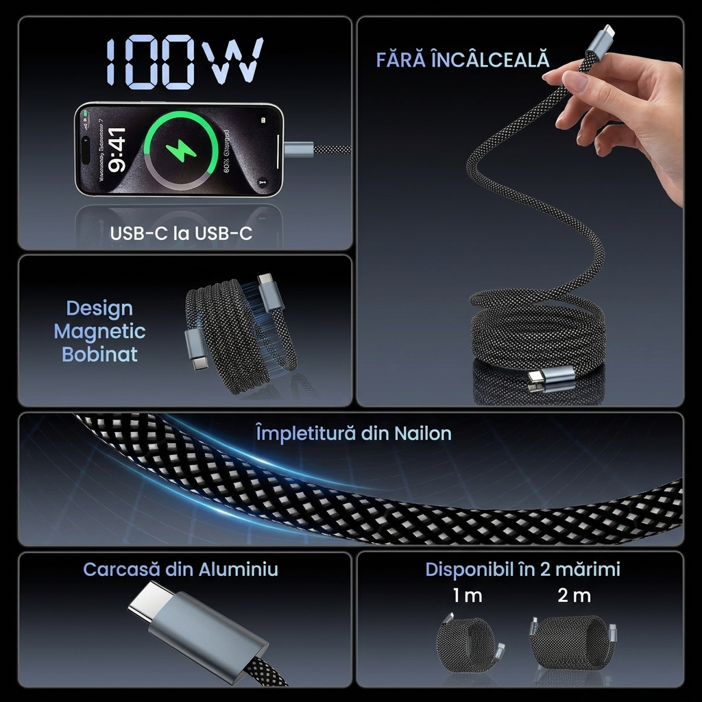 Cablu Magnetic USB-C