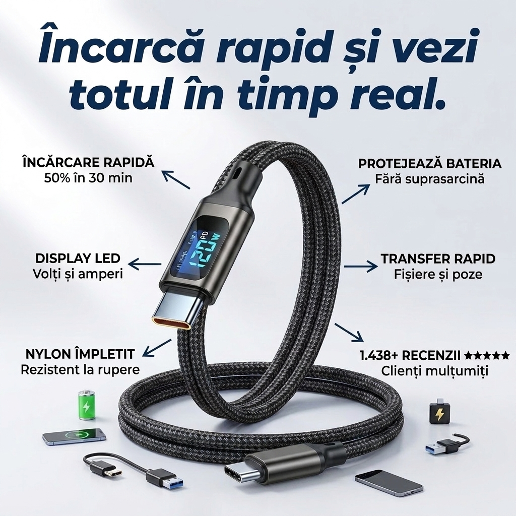 Cablu USB-C cu Display