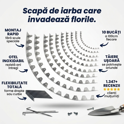 Bordură Metalică Flexibilă Grădină