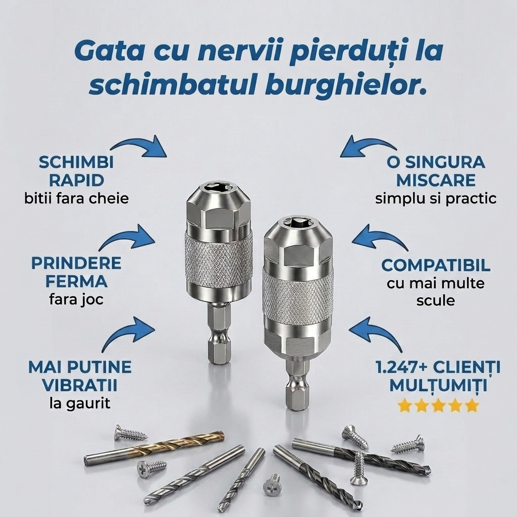 Adaptor Hexagonal pentru Burghie