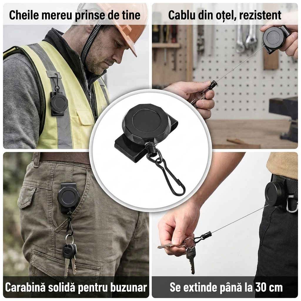 Cablu Retractabil Chei Antipierdere