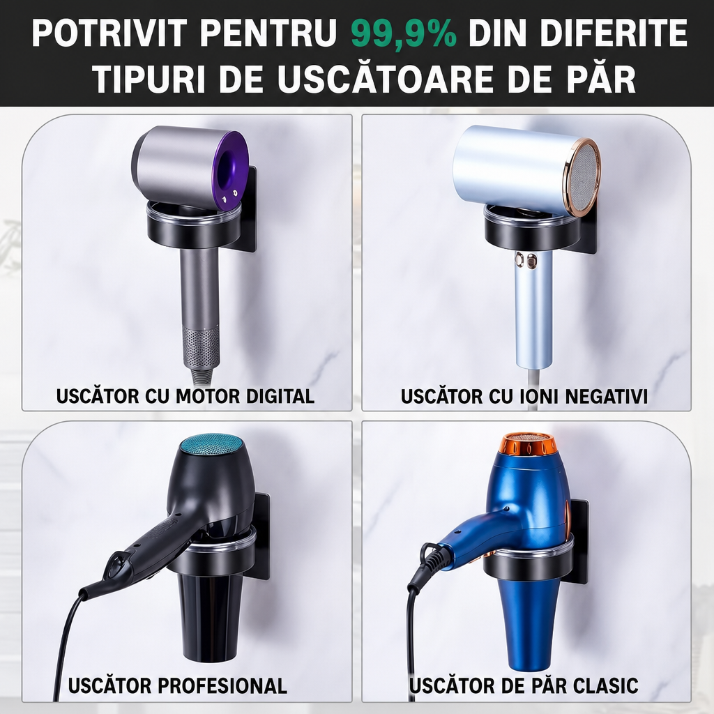 Suport Uscător Păr Autoadeziv