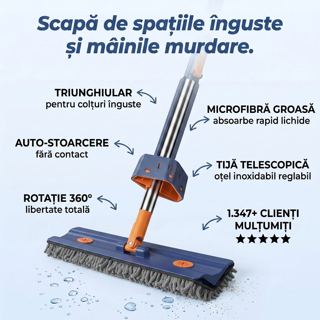 Mop Triunghiular Auto-Spălare