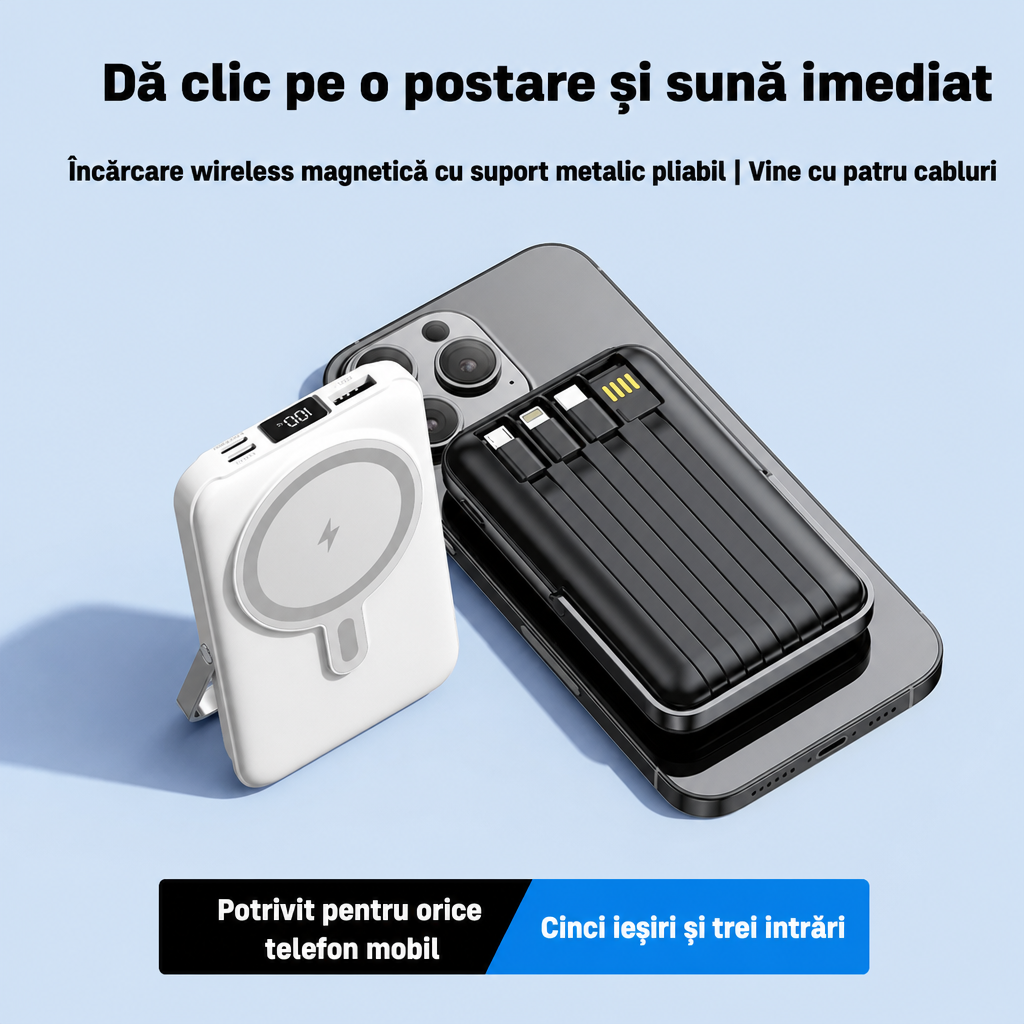 PowerBank Magnetic cu Stand