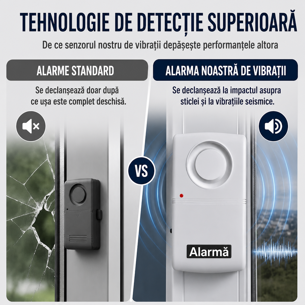 Alarmă Vibrație Uși Ferestre