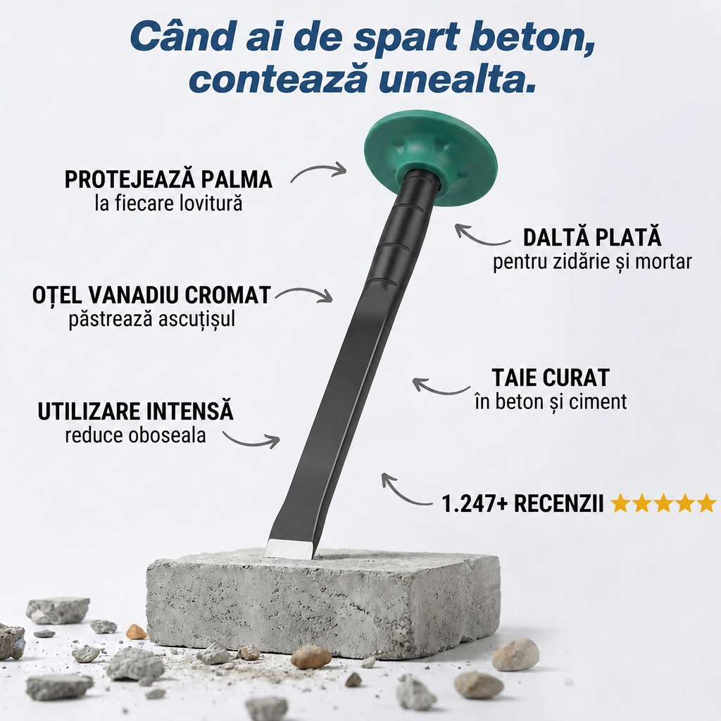 Daltă Plată Oțel Vanadiu