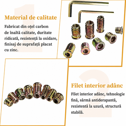 Set Piulițe Filetate Lemn
