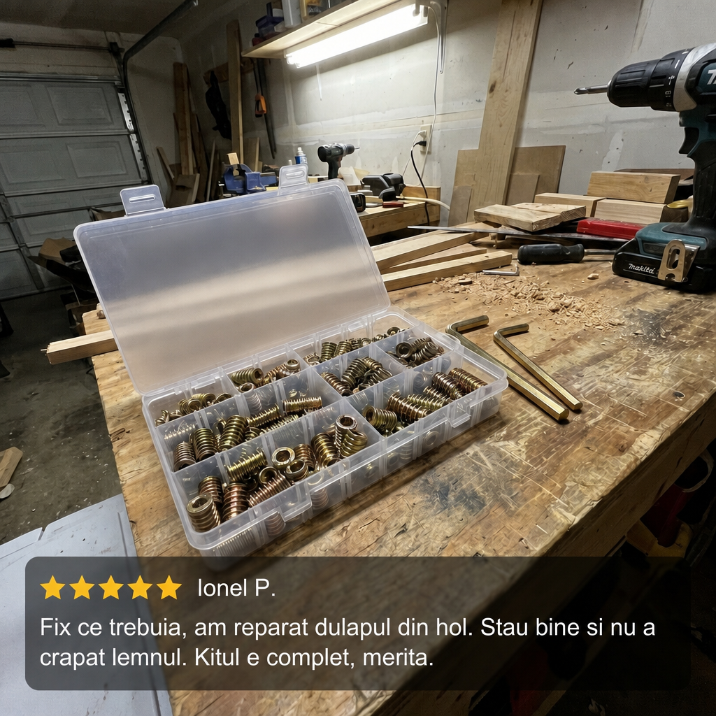 Set Piulițe Filetate Lemn