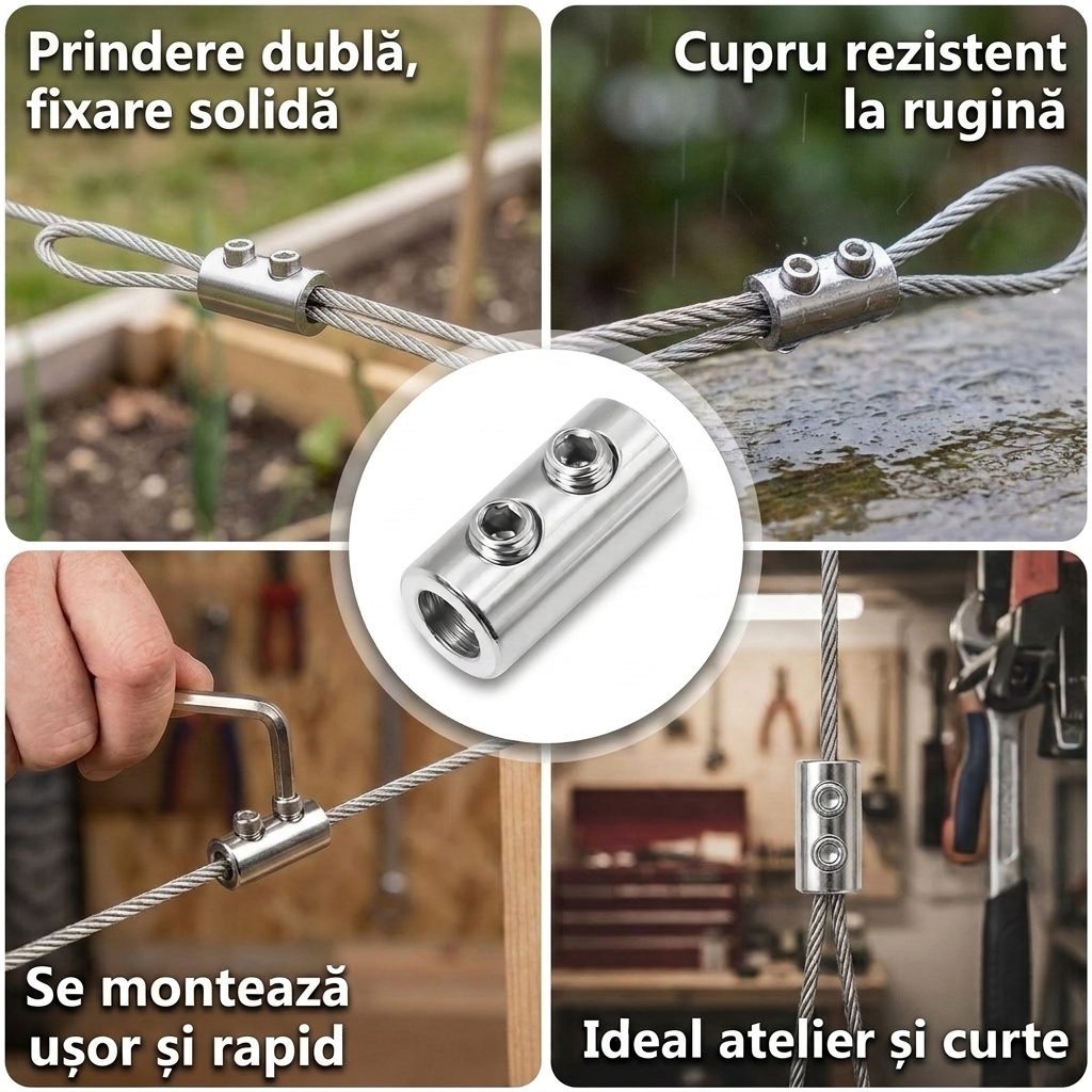Cleme Duble Cupru Cabluri