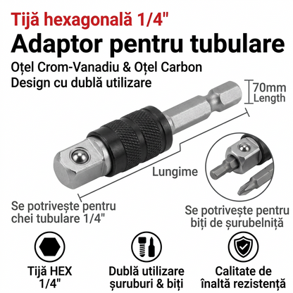 Adaptor Mandrină Hexagonală Oțel