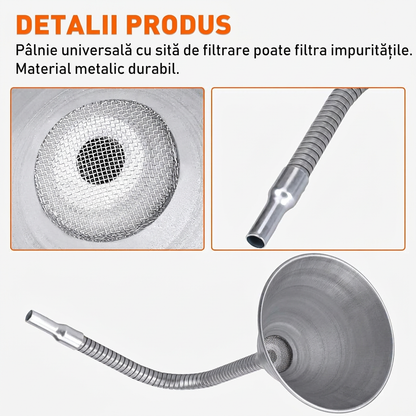 Pâlnie Metalică Flexibilă cu Sită