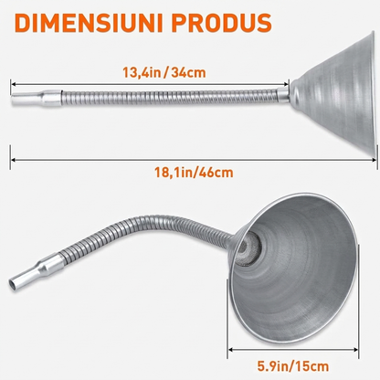 Pâlnie Metalică Flexibilă cu Sită
