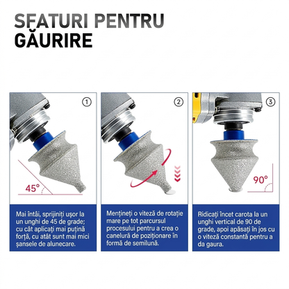 Freză Diamantată Conică pentru Gresie