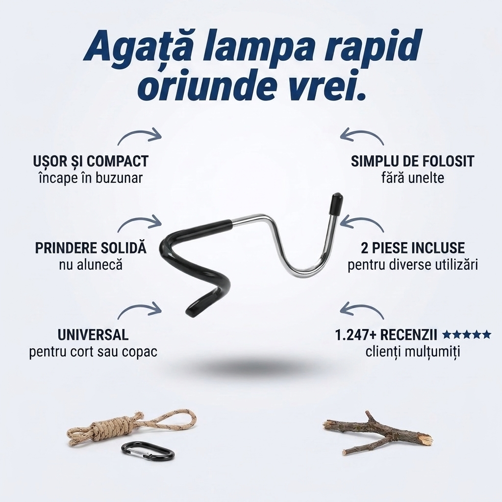 Set 5 Cârlige Lampă de Camping
