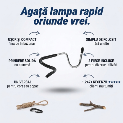 Set 5 Cârlige Lampă de Camping