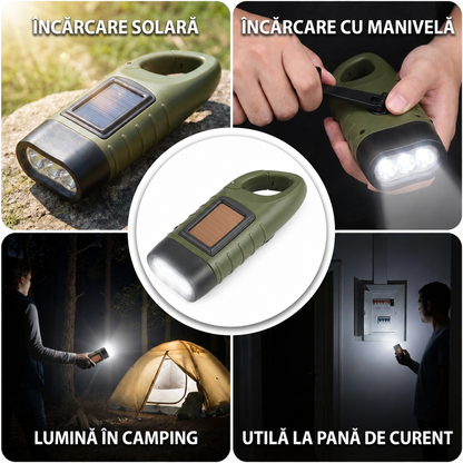Lanternă Solară Cu Manivelă
