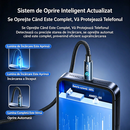 Cablu de încărcare rapidă cu oprire automată